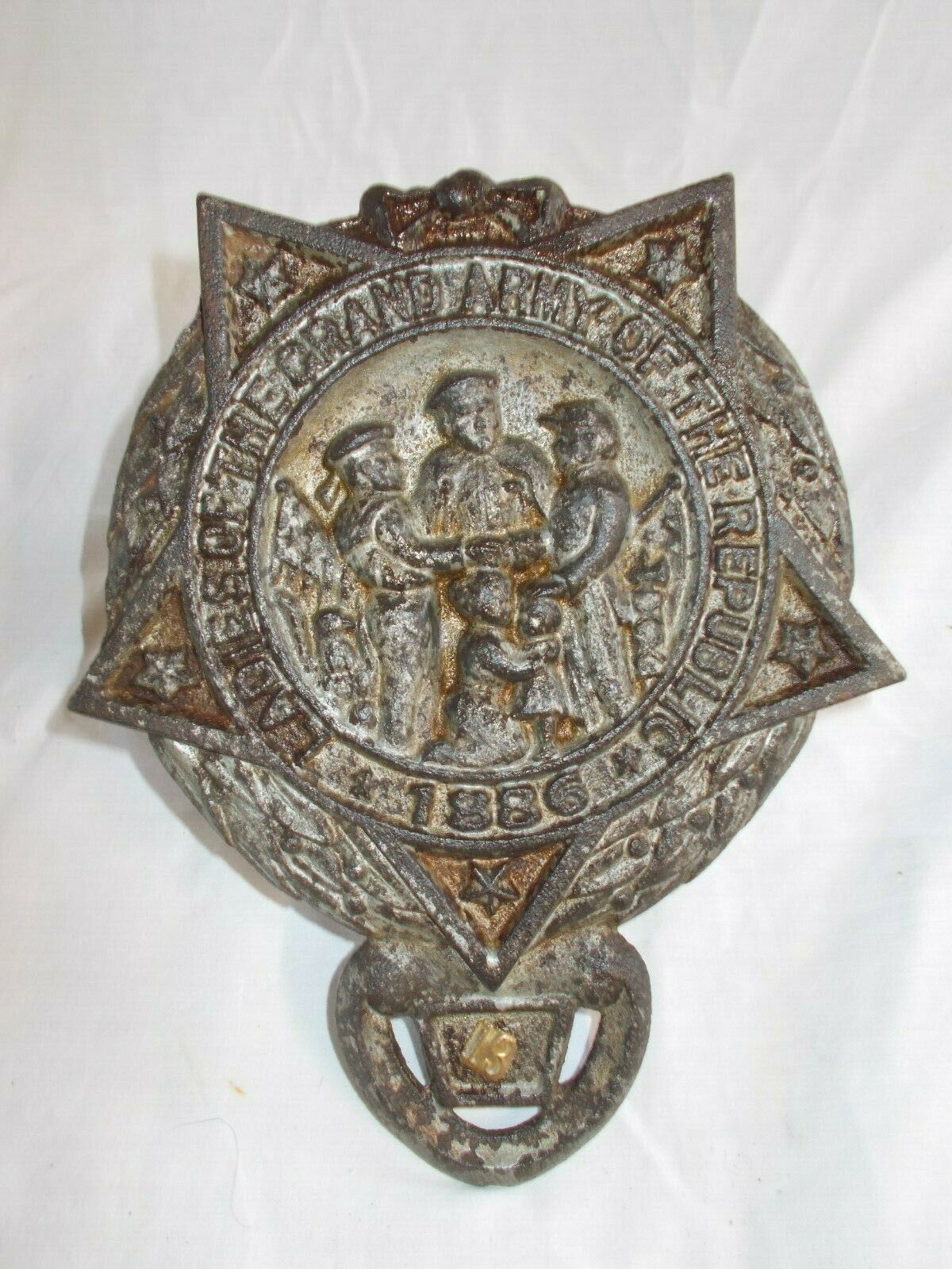Vintage Ladies Of The Grand Army Of The Republic Metal Plaque Grave Marker