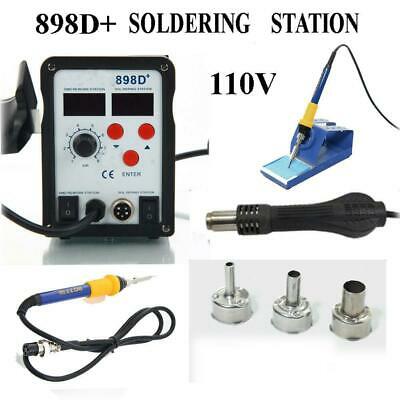 898d+ 2-in-1 Electric Smd Desolder Soldering Station Hot Air Gun W 11 Tips