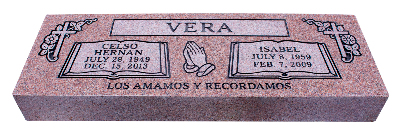 Cemetery Granite Bevel Headstone 36 X 12 X 6" Includes Engraving Free Shipping
